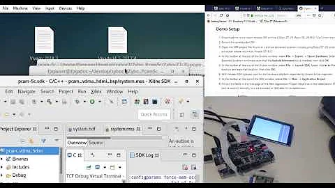 Digilent Zybo Z7-10 running Pcam 5c demo