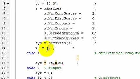 Nonlinear system simulation using Matlab S-function