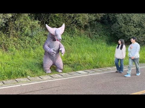 Rocking a monster cosplay and causing a little ruckus in the park