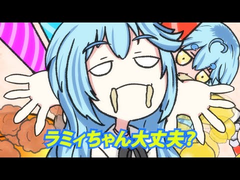 【大喜利/手描き】キャラ設定で唐揚げマシーンされる雪花ラミィ【切り抜き漫画/ホロライブ/雪花ラミィ】
