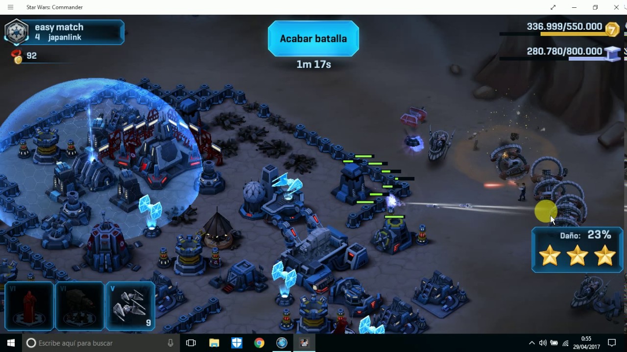 Defensa Heroica Nivel 6 Equipo Japanlink Star Wars Commander