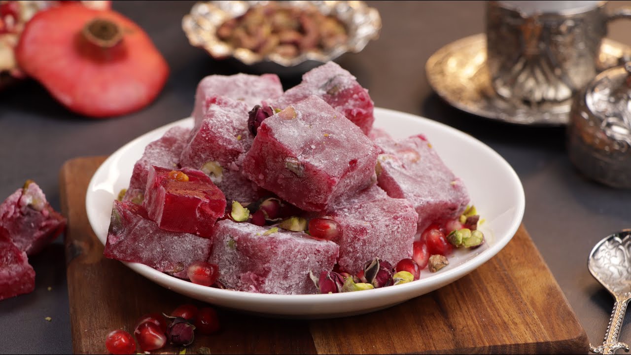 حلقوم تركي بالرمان بمكونات بسيطة و طريقة سهلة 😋 🥰