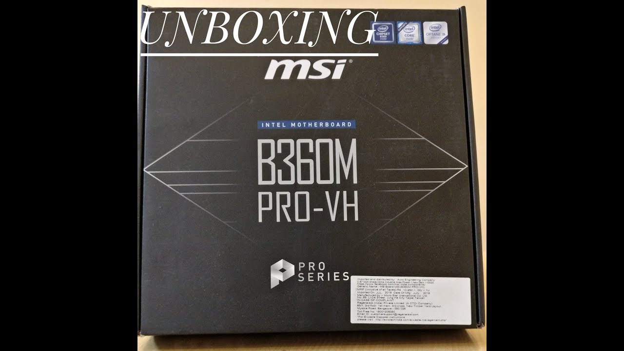 MSI Pro Series B360  Micro ATX Motherboard (B360M PRO-VDH)