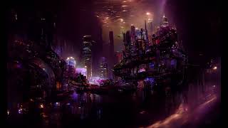 An underwater cyberpunk magenta colored city - Video Art Generated with  Disco Diffusion