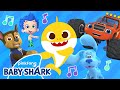 Sing with baby shark chase blaze gil and blue  nick jr crew x baby shark  baby shark official