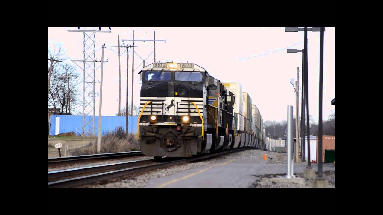 Norfolk Southern stack train through Gastonia - YouTube