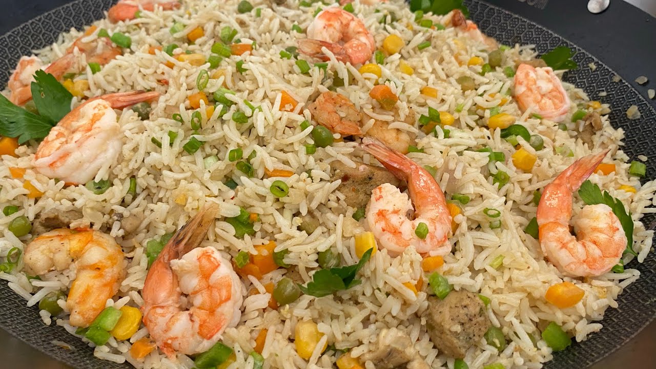 Riz cantonais poulet crevettes 🍤 à la sénégalaise saf sap