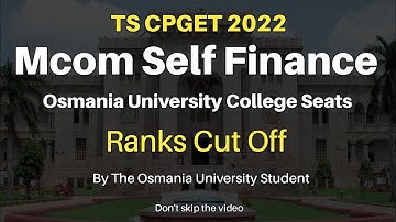 TS CPGET 2022 | M.Com Self-Finance Seats |1St Phase Cut off Ranks Analysis  #cpget2022