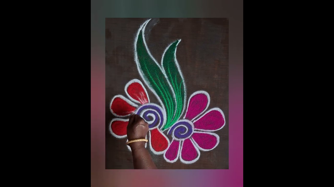 Daily use colour rangoli 