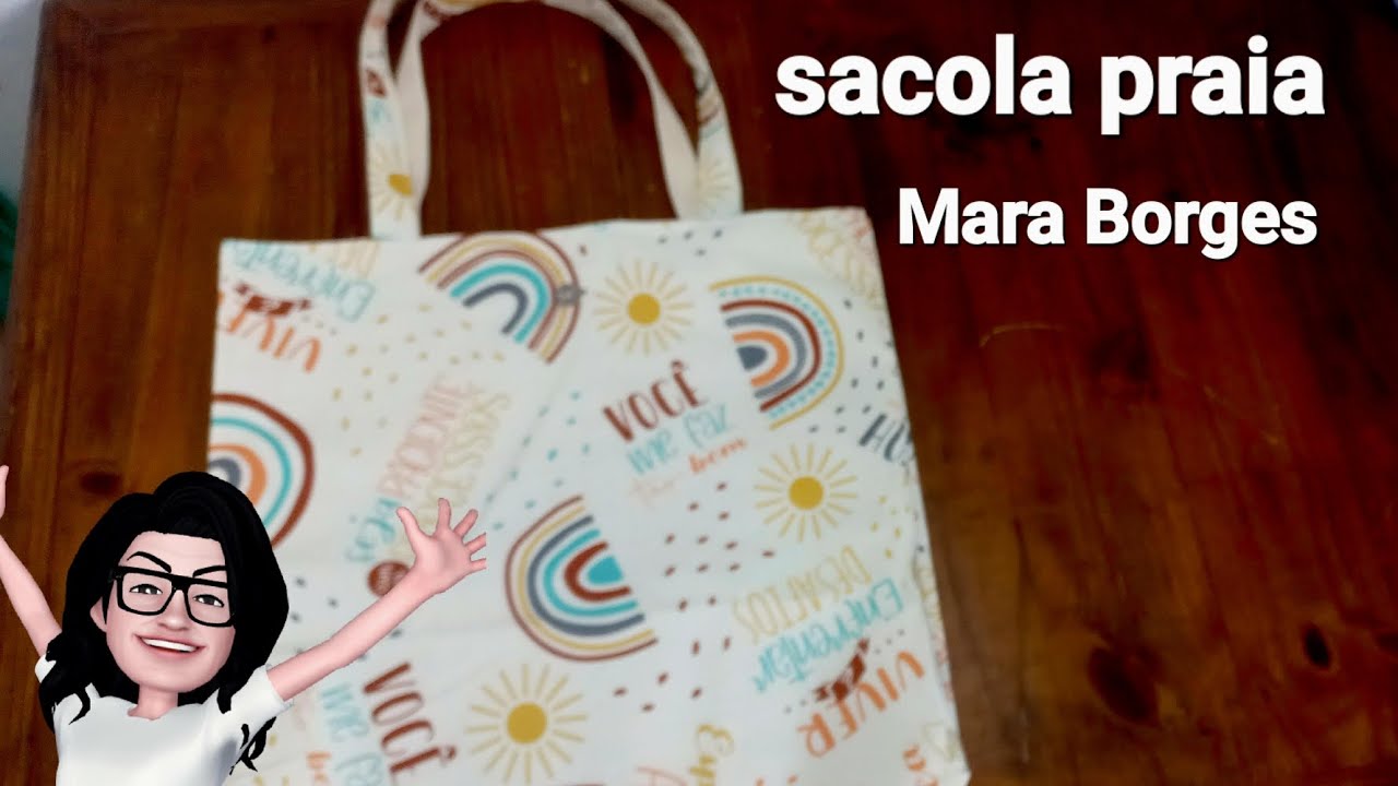 Video 1 -SACOLA PRAIA COM  60 CM DE TECIDO E 60 CM FORRO .VAI PERDER ESSA AULA?