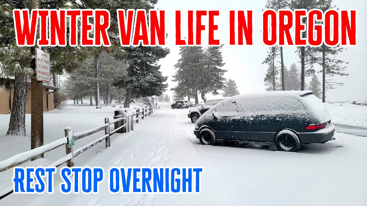 2023 Epic WINTER STORM in a VAN // S23E01 Rest Stop Overnight - YouTube