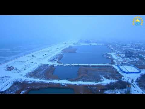 Пляжи засыпало снегом.