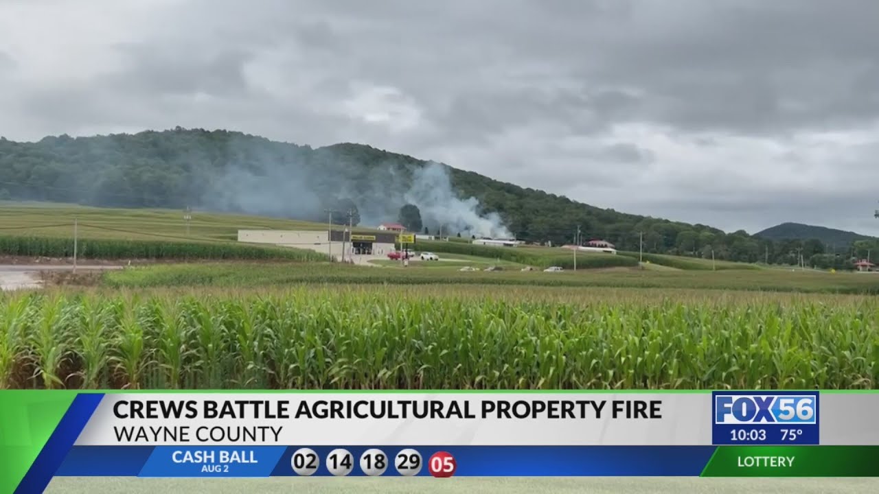 Multiple Wayne County fire crews, first responders battle farm blaze