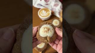 Cozy cinnamon cheesecake cookies fresh out of the oven 🍪 #shorts #asmrbaking #cinnamoncookies