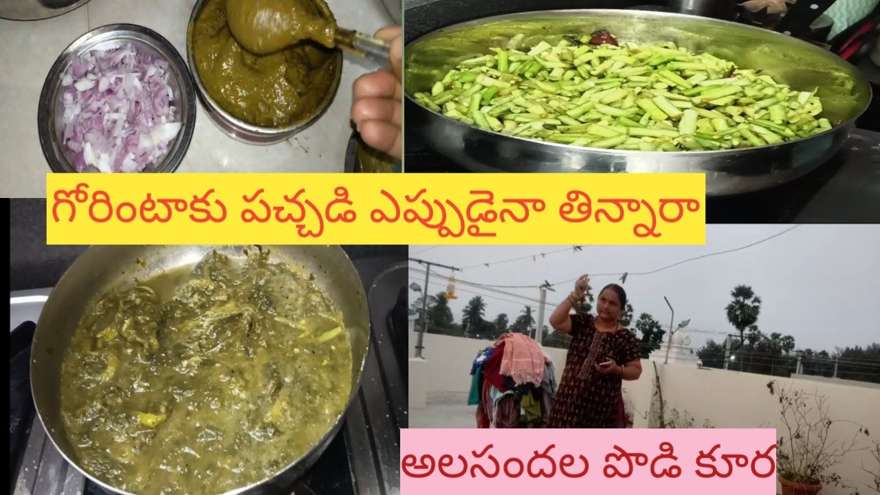 #vlog simple day routine అలసందలు పొడి కూర చుక్కకూర పచ్చడి #dailyvlog 