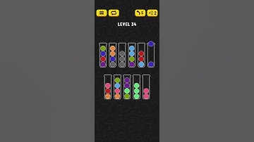 Ball Sort - Color Puzzle Game - Level 34 - Walkthrough SOLVED by RobotPlayer AI!!!