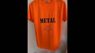 METAL, Black text on an Neon Orange, training shirt. (UFOMAMMUT - NERO) Tortona, Italy.