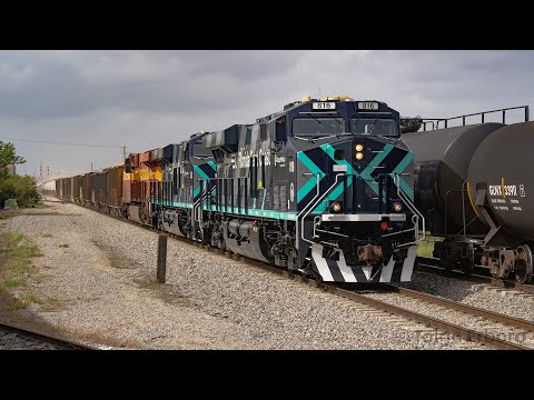 First Run - Florida East Coast "Grupo Blue" Freshly Painted ES44C4 Locomotives