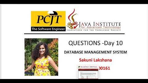 DBMS Task 10 | Java Institute | Semester 01