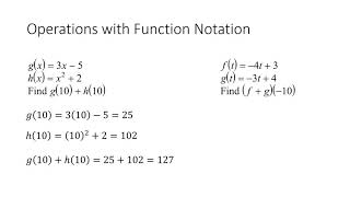 Operations with Function Notation
