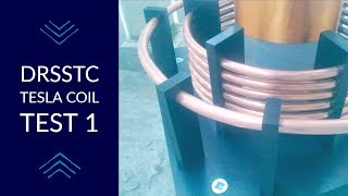 miniBrute DRSSTC Tesla Coil - First test