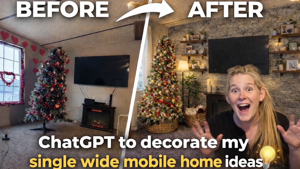 ✨ ChatGPT Decorated My Single Wide Mobile Home | Before & After Makeover Ideas
