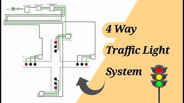4 Way Traffic Light System using Logic Gates and Flip Flops