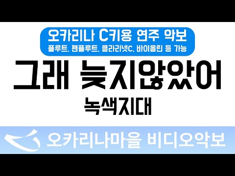 [비디오악보] 그래늦지않았어 - 녹색지대, C키용 반주