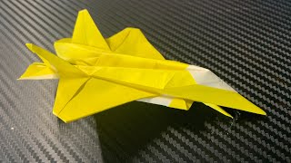 How to fold Sky Leviathan, an amazing origami fighter jet with a gun.