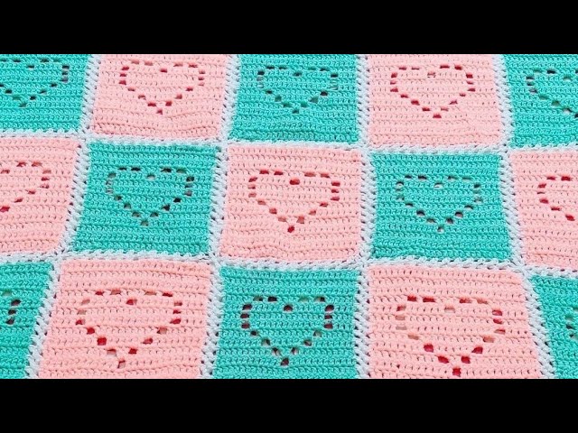 How to Crochet a Solid Heart Granny Square 