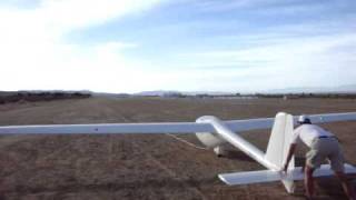 PW5 sailplane winch launch by Orange County Soaring Association at Crystalaire, CA