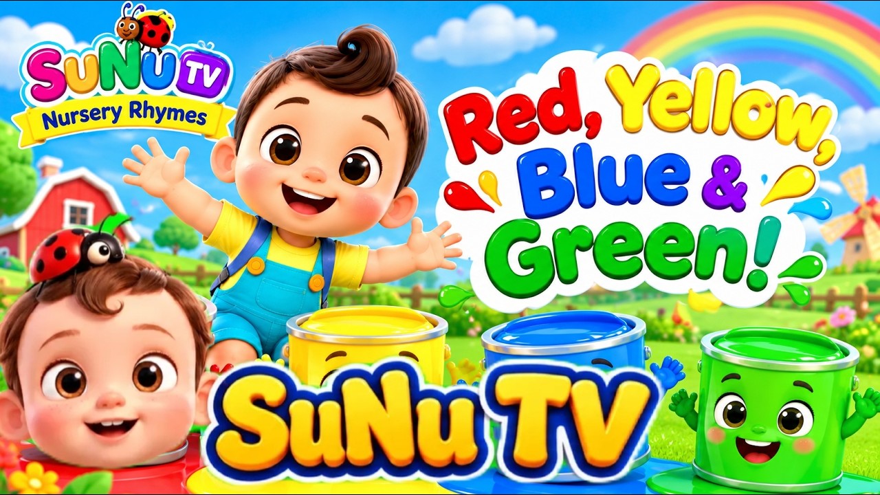 Red, Yellow, Blue & Green! 🌈 | Learn Colors with SuNu | Nursery Rhymes ...
