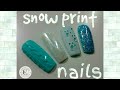 Winter nail art, snow prints