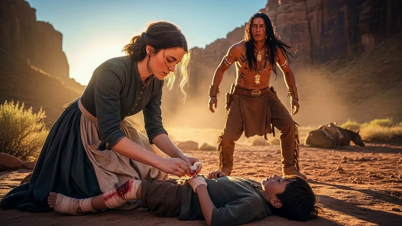 GUERRERO NAVAJO ATRAPA A MUJER BLANCA LIMPIANDO LAS HERIDAS DE SU HIJO… ¡LO QUE HIZO