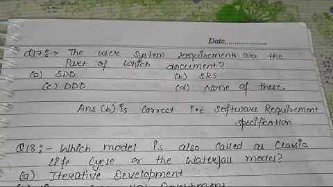 MCQS of software Engineering unit-1,2 part-1 for bsc 6th sem mdu students