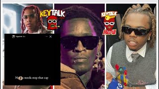 Young Thug Patna Lil Gotit CALLS Gunna CAP, MINUTES AFTER HE said No SWITCHING, YSL the LABEL 4 LiFE