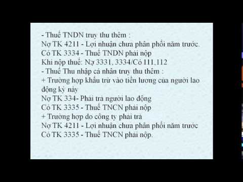 Video Hạch toán tiền phạt, tiền truy thu thuế - youtube