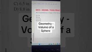 GED MATH,ASVAB Math,TEAS Math, Geometry - Volume of a Sphere #ged #asvab #teas