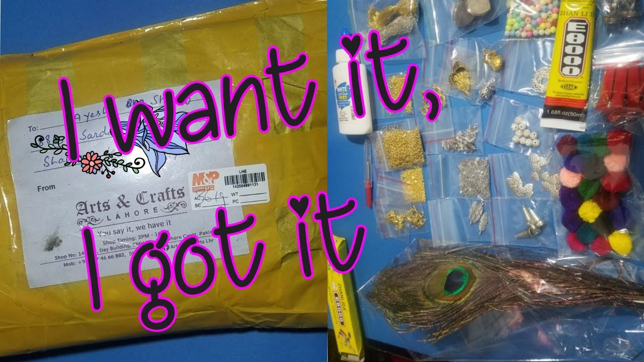 Unboxing lahore art craft online Shopping raw jewelry material YouTube