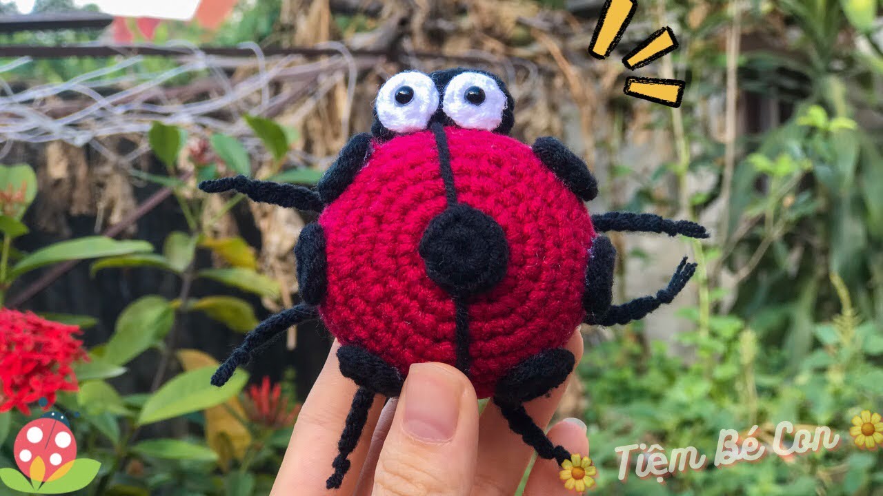 Hướng dẫn móc bọ rùa làm khoá móc | Crochet ladybug - YouTube