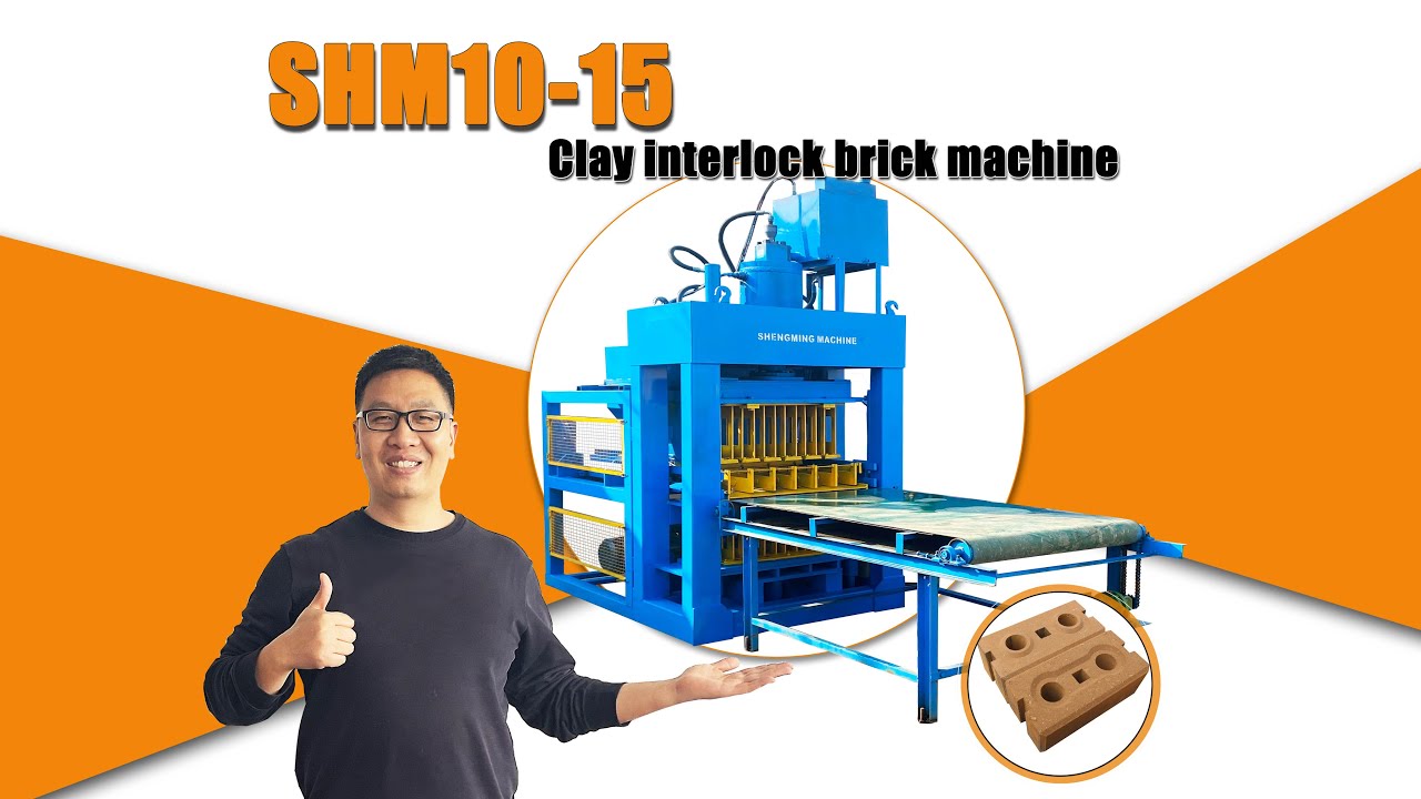SHM10-15 super hydraulic 100T clay soil interlocking brick machine
