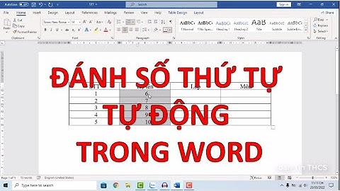 Đánh Số Thứ Tự Tự Động Trong Word