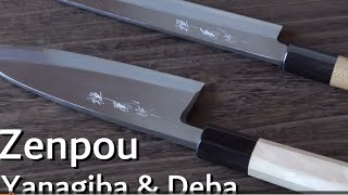 Yanagiba and Deba knife Shirogami steel