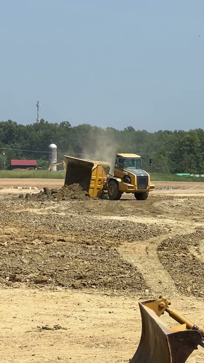 Articulated dump truck rollover!