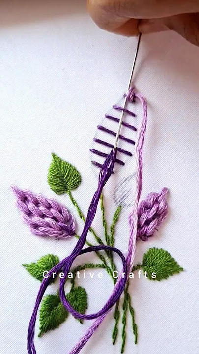 Beautiful hand embroidery flower #shorts #embroidery #trending #foryou #ytshorts #handbroidery