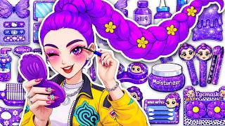 Paper DIY💖Rumi Hair Care + Makeup + Colorful Fashion Glow Up ASMR 💄HUNTRIX Paper Blind Bag Tana Cube