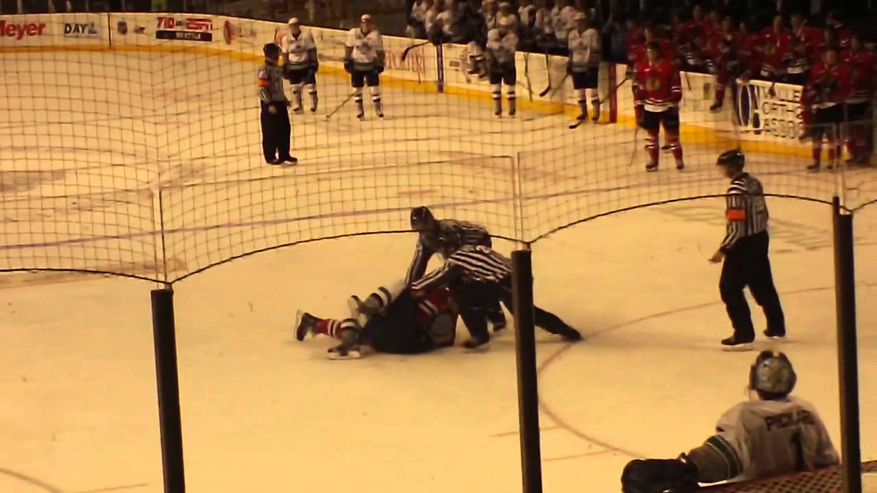 Thunderbirds; Connor Honey fight.