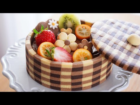       .  Chocolate Mousse Tart  Checkerboard  No-Gelatin  Cup measure