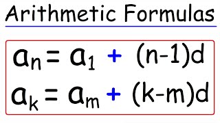 Arithmetic Sequences Formulas - Algebra Math