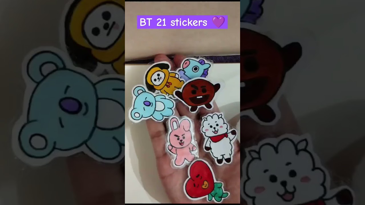 Easy handmade bt21 stickers ✨💜